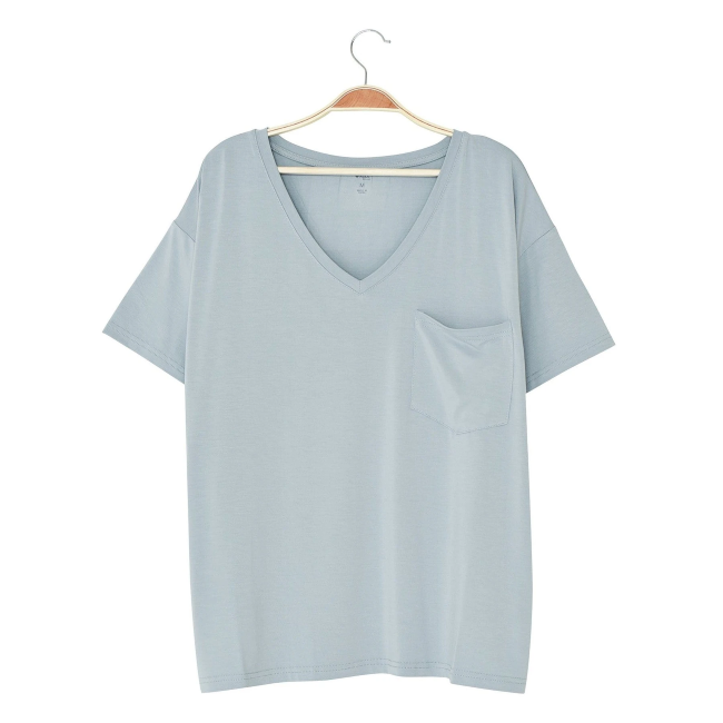 Kyte Mama Relaxed Fit V-Neck in Fog - Baby Charlotte Canada