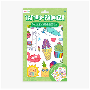 ooly tattoo palooza temporary tattoo - cute doodle world