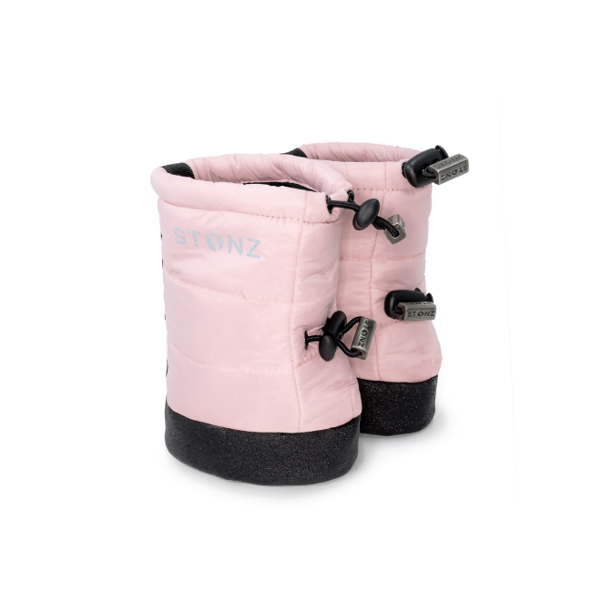 stonz toddler puffer booties - pink haze